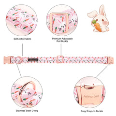 Collar ARING PET Pascua con estampado zanahoria, añade estilo a cada paseo.