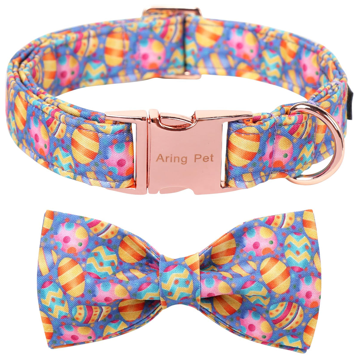 Aring Pet collar de Pascua con lazo morado para perros; ideal para fotos festivas