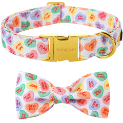 Collar ARING PET con lazo corazón, ideal para celebraciones y fotos.
