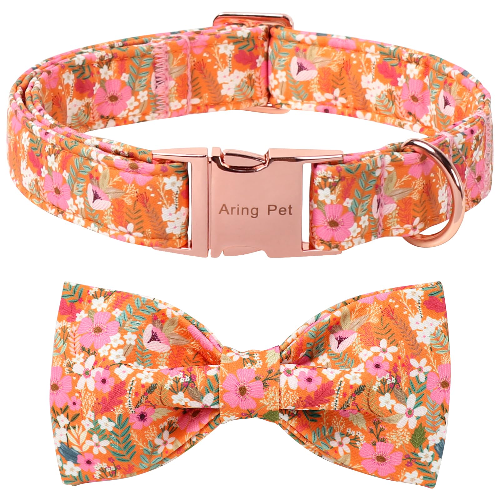Collar Aring Pet para perro con lazo floral Margarita, ideal para paseos otoñales.