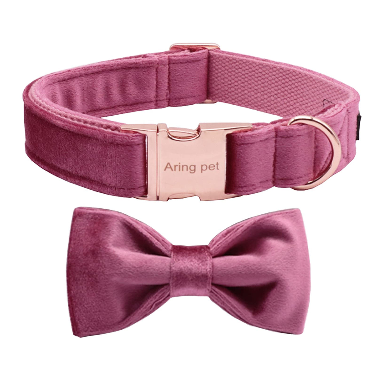 Aring Pet collar-terciopelo con lazo removible para ocasiones elegantes.