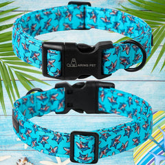 Collar Aring Pet algodón azul, ajuste cómodo para todas las tallas