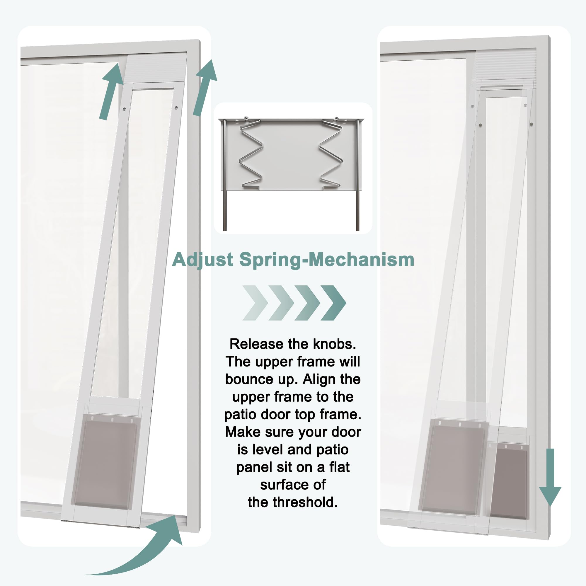 ARK DESIGN puerta corredera para perro tira anti-viento para cualquier clima