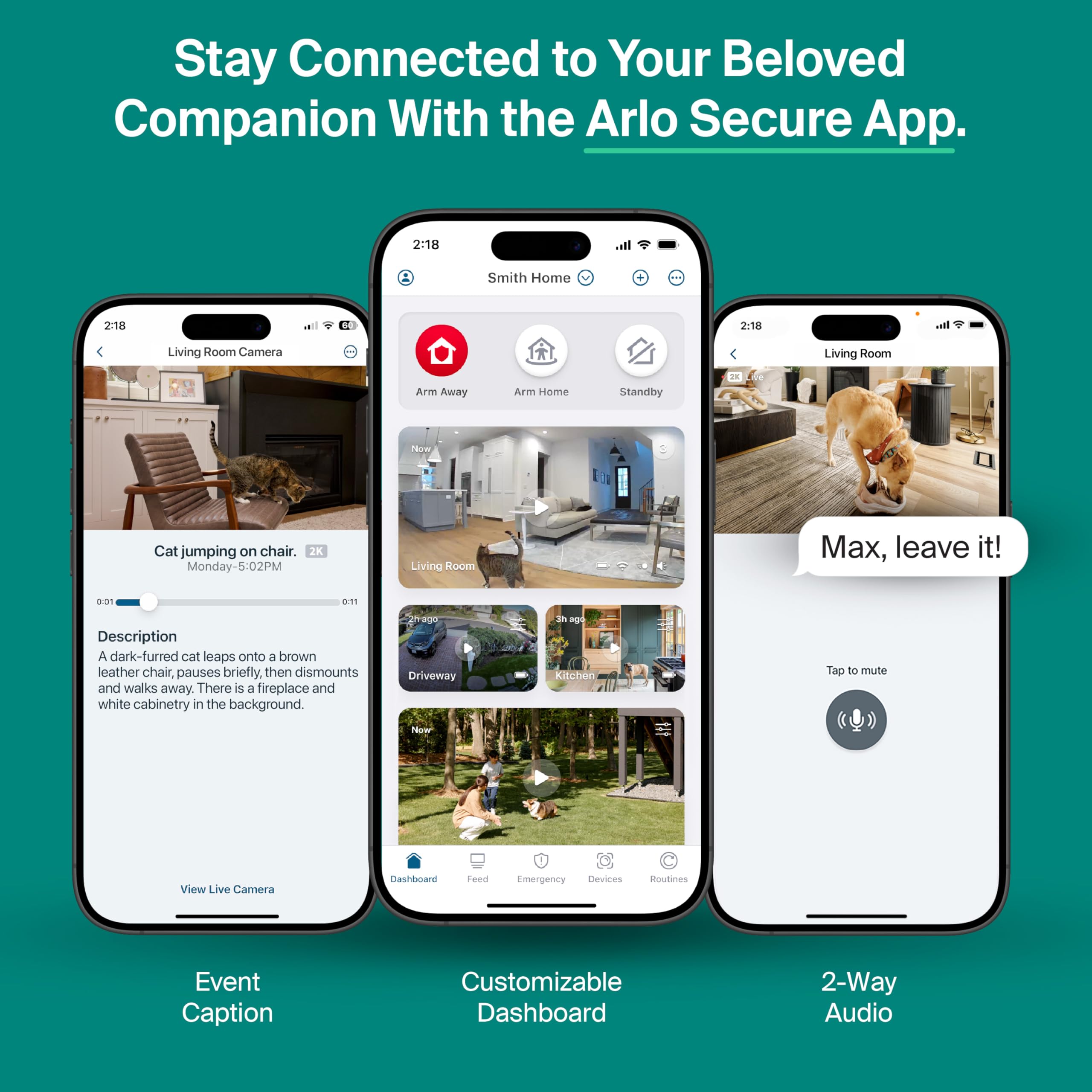 Arlo Essential sirena integrada para disuasión rápida y efectiva.
