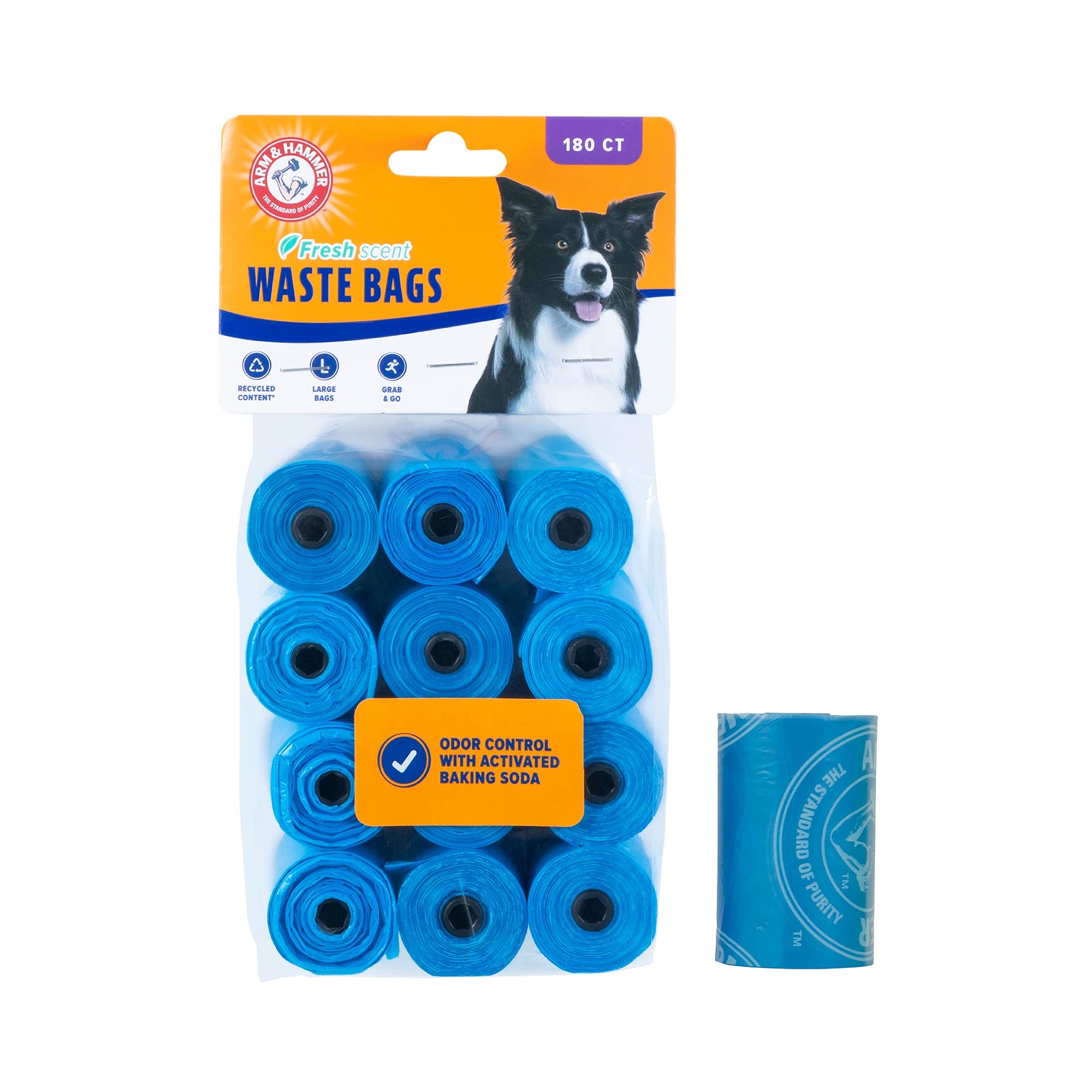 Bolsas Arm & Hammer para mascotas con bicarbonato activado, 180 unidades, control de olores