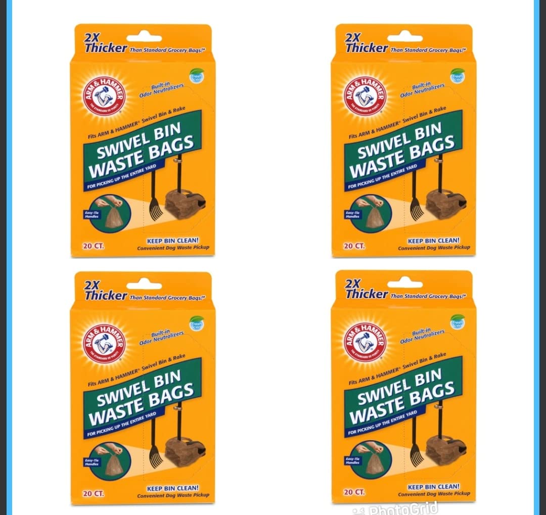 Arm & Hammer bolsas para desechos caninos con bicarbonato activado, ayuda a neutralizar olores durante la limpieza.