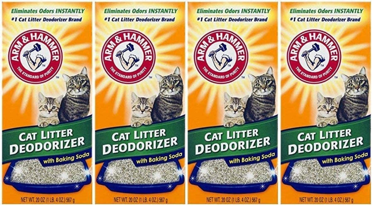 Arm & Hammer desodorante para arena de gato, empaque 4 envases, aroma fresco.