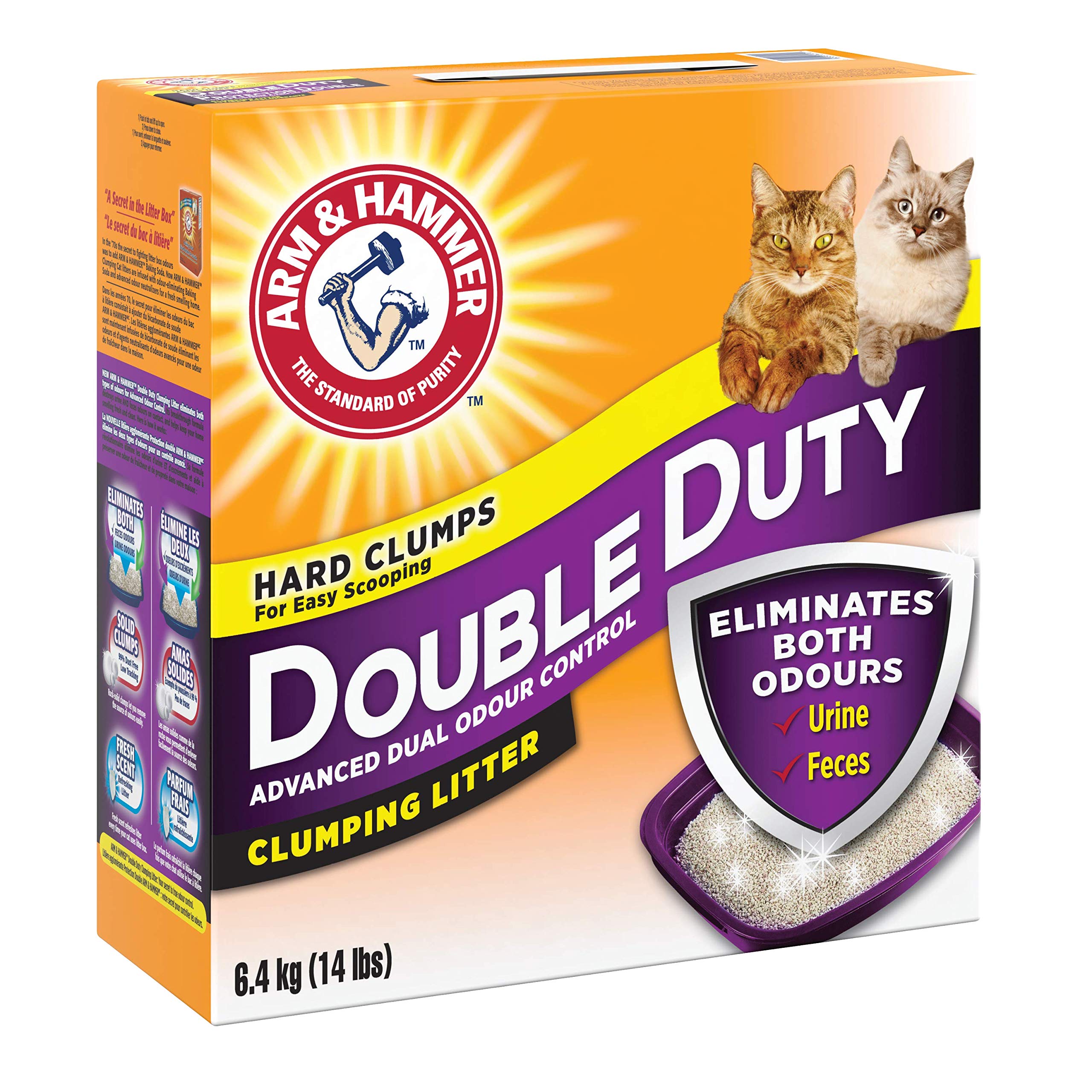 Arm & Hammer arena para gatos con grumos fuertes para retirar residuos fácilmente.