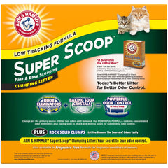 Arm & Hammer Super Scoop, arena gato polvo bajo para una limpieza más suave.