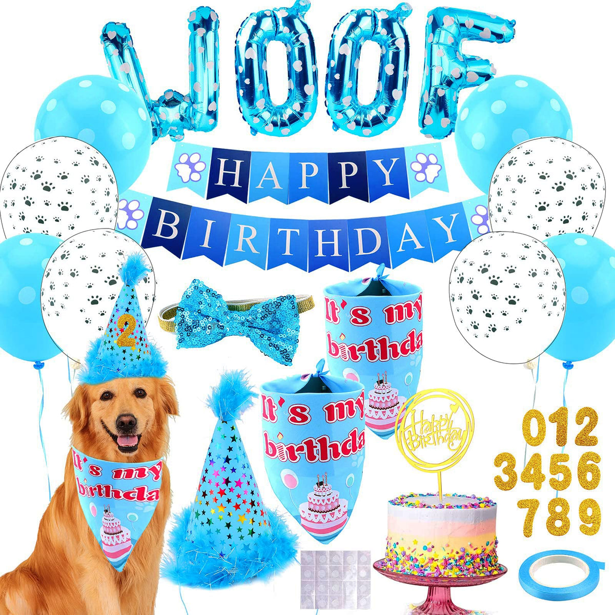 AROIC bandana de cumpleaños para perro, ideal para sesiones de fotos y fiestas.