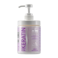 ARTEr Keratin Vital: botella del acondicionador para perros y gatos, hidratación y brillo visibles.