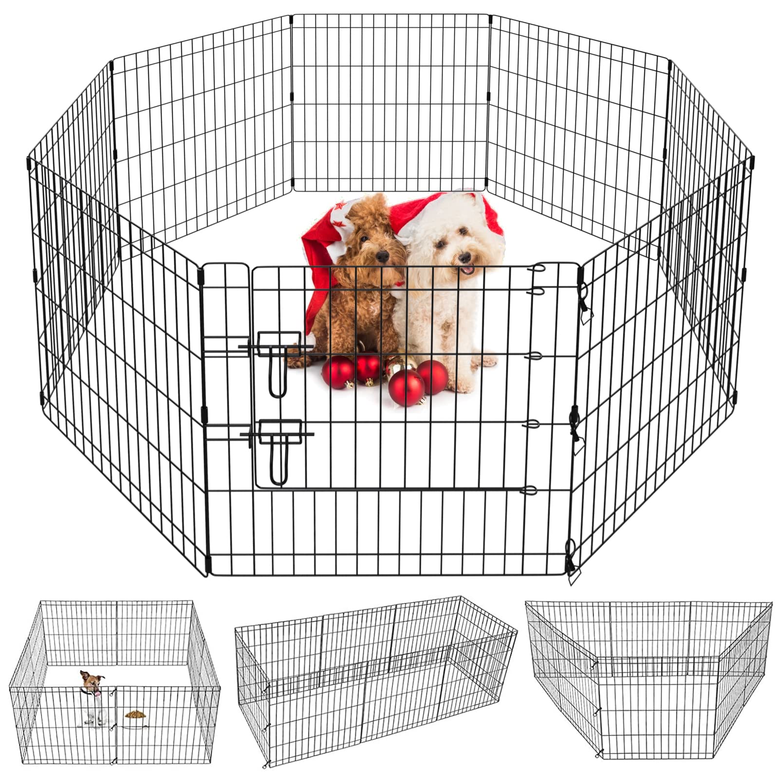 Artmalle corral mascotas 8 panel desplegable para uso interior y exterior seguro.