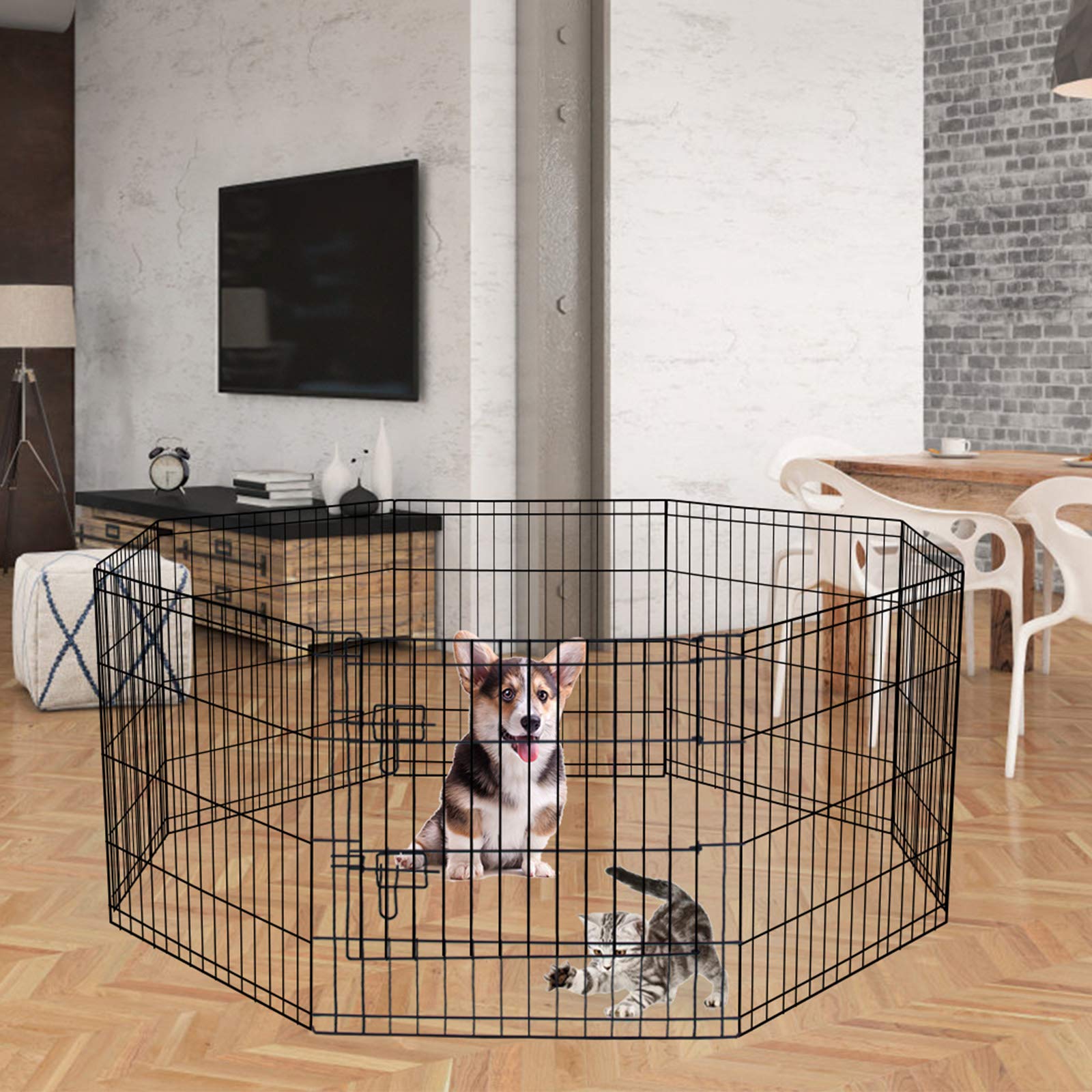 Artmalle corral mascotas 8 panel para juego cómodo de perros pequeños.