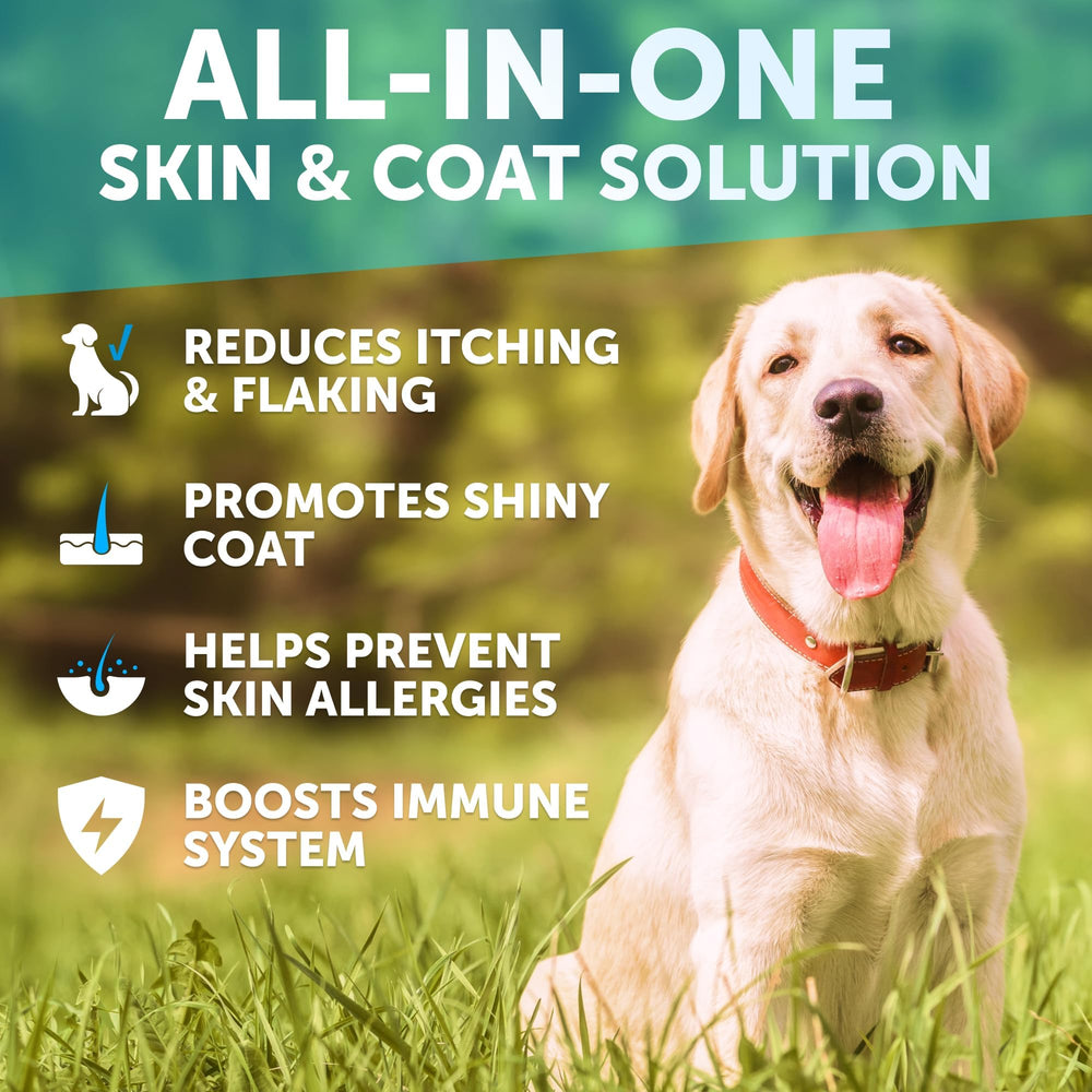 Artullano Omega 3 para perros, pelaje brillante y piel sana.