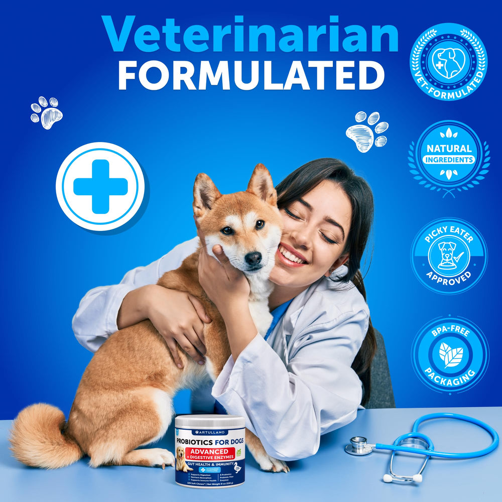 Artullano Probióticos para perros, aptos para todas las edades y razas.