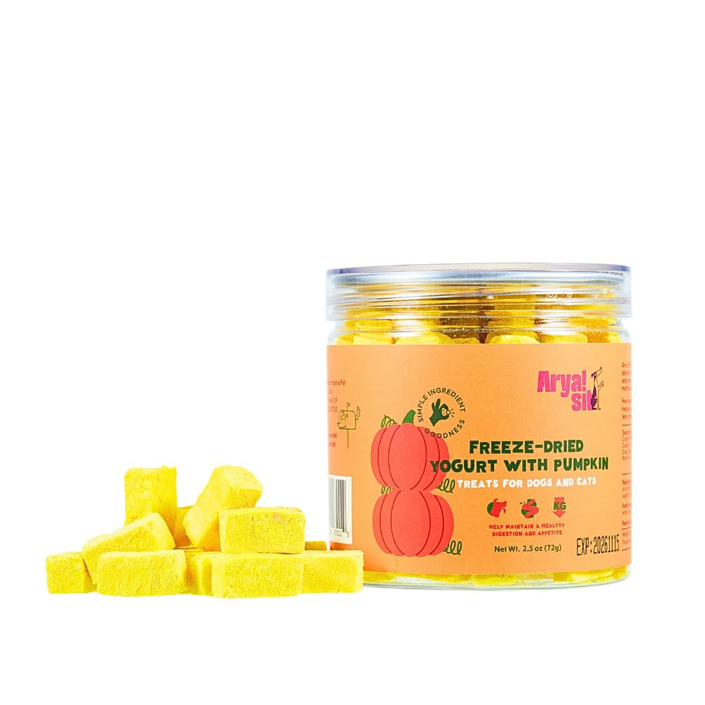 AryaSit! yogur con calabaza para perros y gatos en frasco, digestión suave.