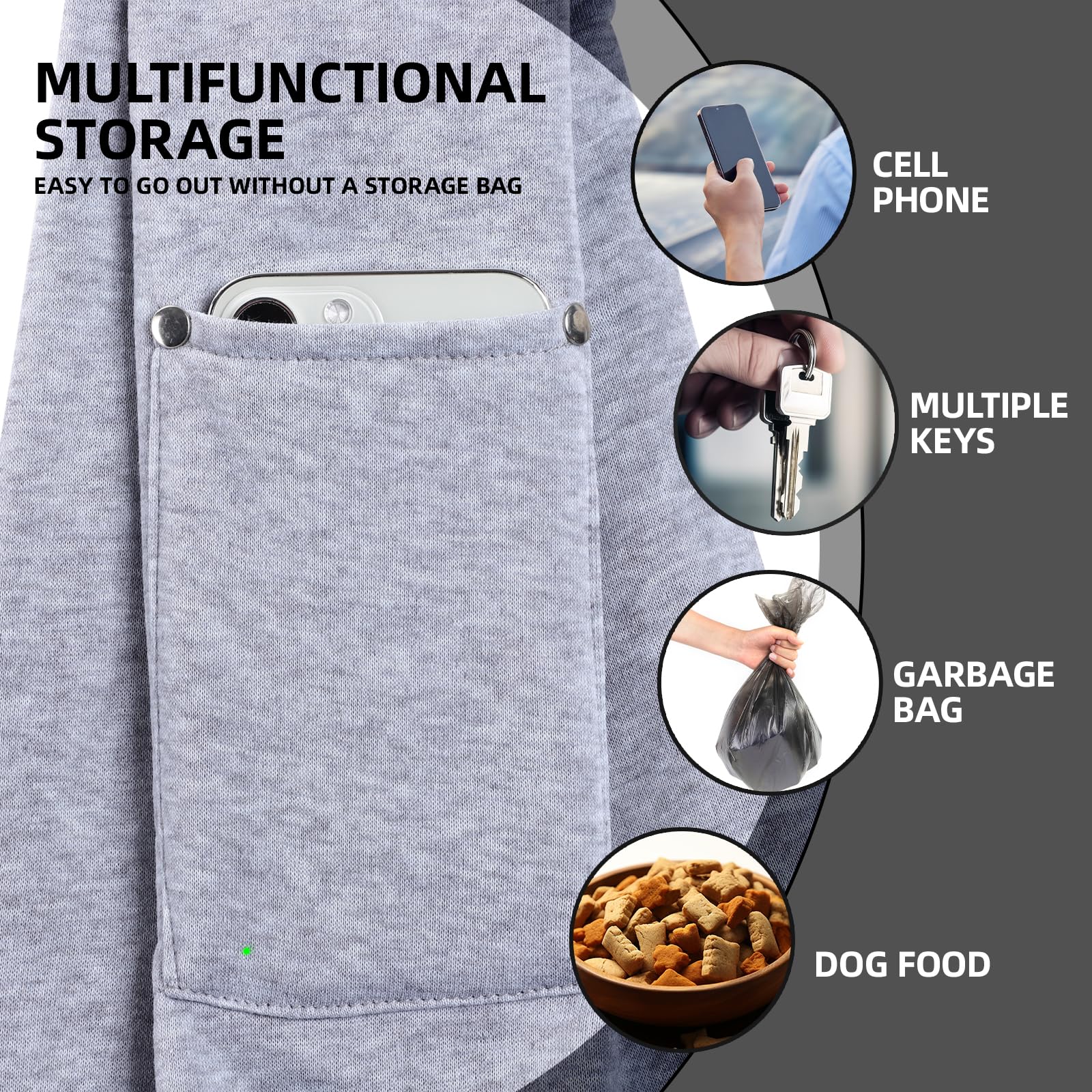 ARZQUT bandolera para perros, bolsillo para accesorios, facilita llevar llaves y teléfono.