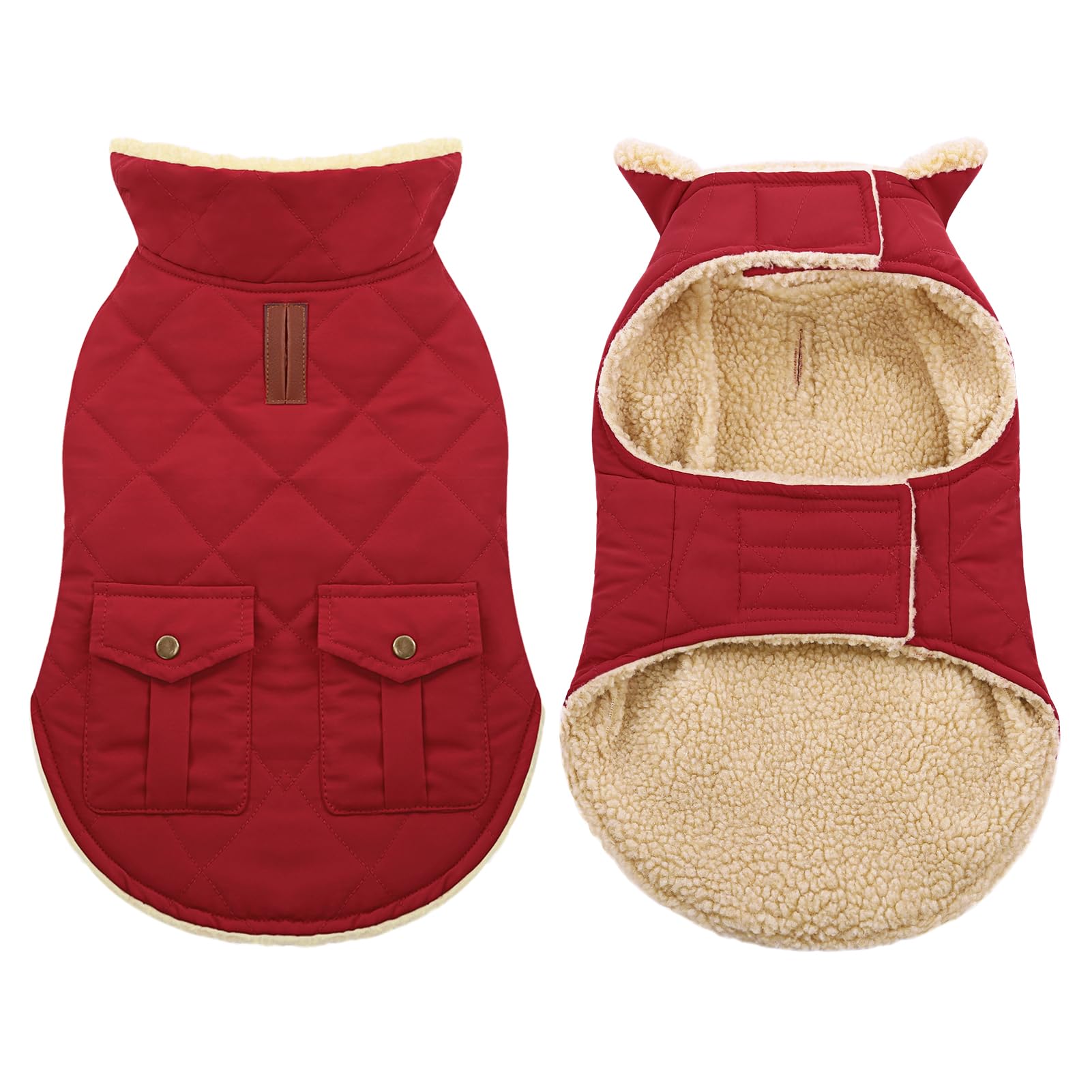 ASENKU abrigo con forro de felpa, calor suave para paseos fríos.