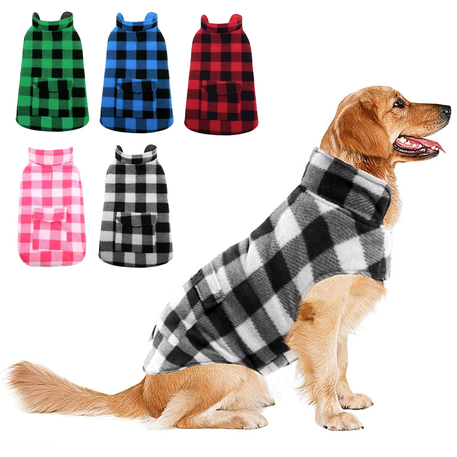 ASENKU abrigo de invierno para perros, vista frontal, protección cálida para paseos.