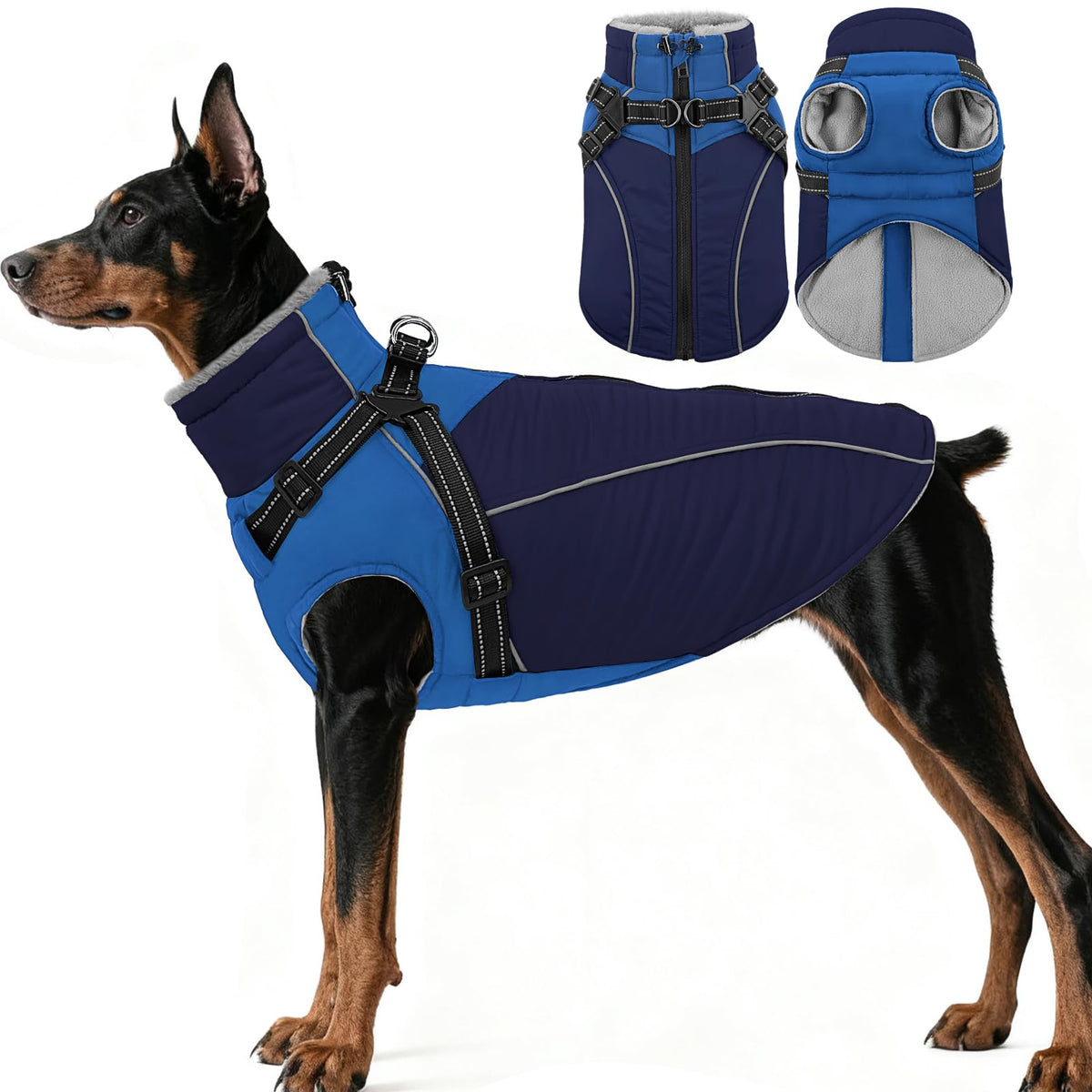 ASENKU abrigo para perros con arnés integrado, ideal para paseos diarios en frío.
