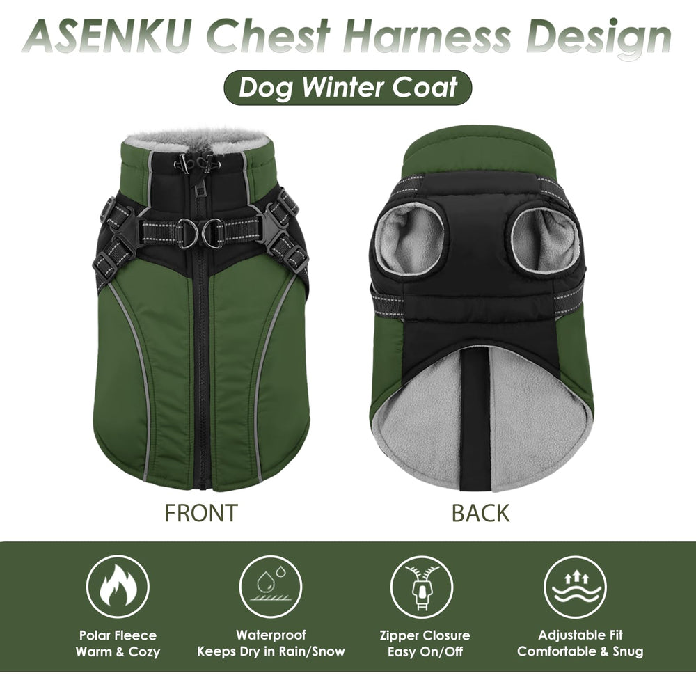 ASENKU arnes-integrado chaqueta-perro ajuste-cuello