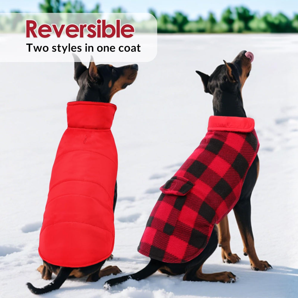 ASENKU capa de invierno para perro, bolsillo trasero para objetos pequeños