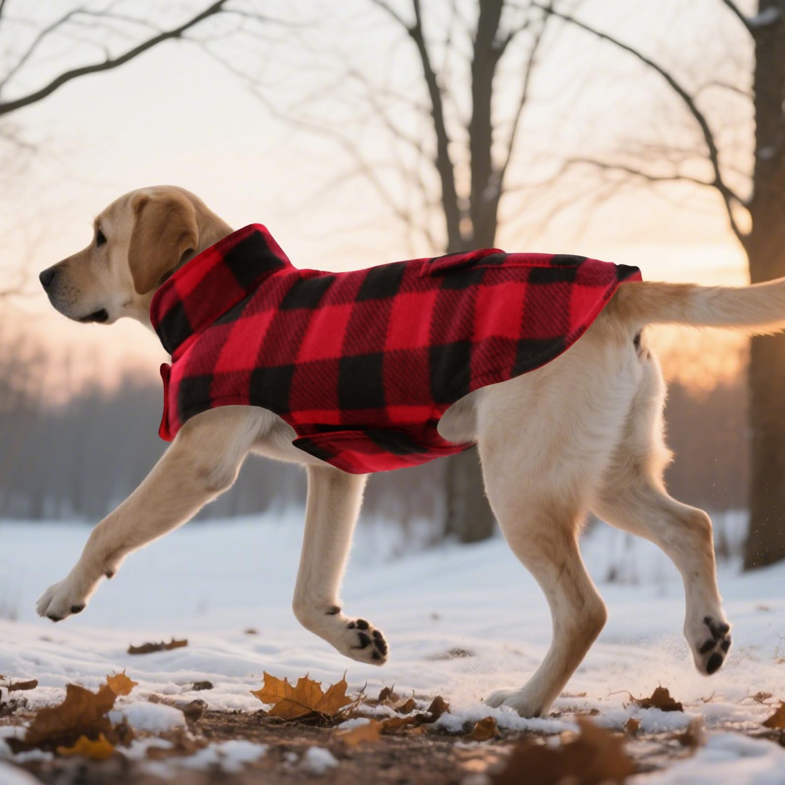 ASENKU capa de invierno para perro, diseño a cuadros práctico