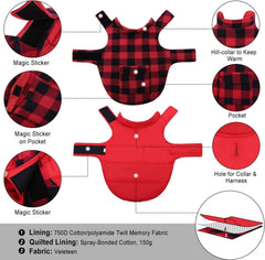 ASENKU capa de invierno para perro, vista trasera, diseño cálido y cómodo