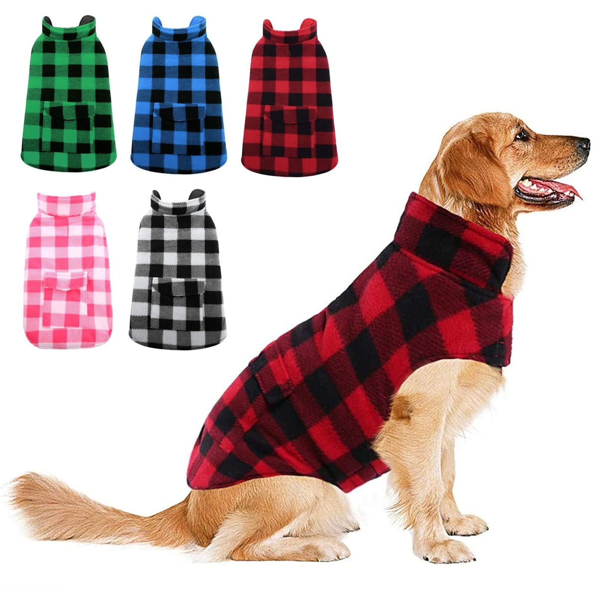 ASENKU capa de invierno para perro, vista frontal, mantiene al perro abrigado en paseos fríos