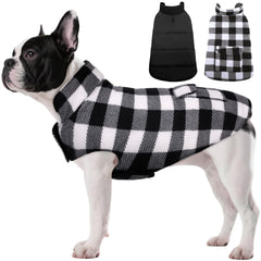 ASENKU abrigo invernal para perros, vista frontal, ligero y cálido para paseos.