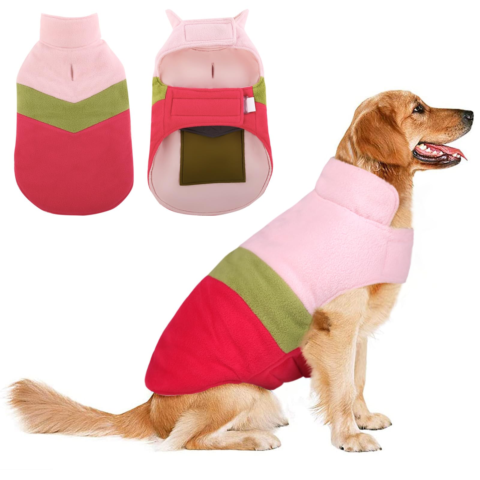 ASENKU chaleco para perro cuadros reversible frente, cómodo y cálido para paseos.