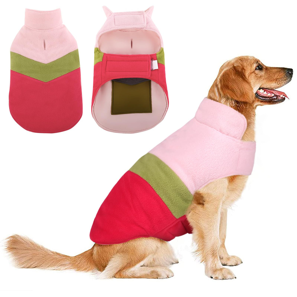 ASENKU chaleco para perro cuadros reversible frente, cómodo y cálido para paseos.