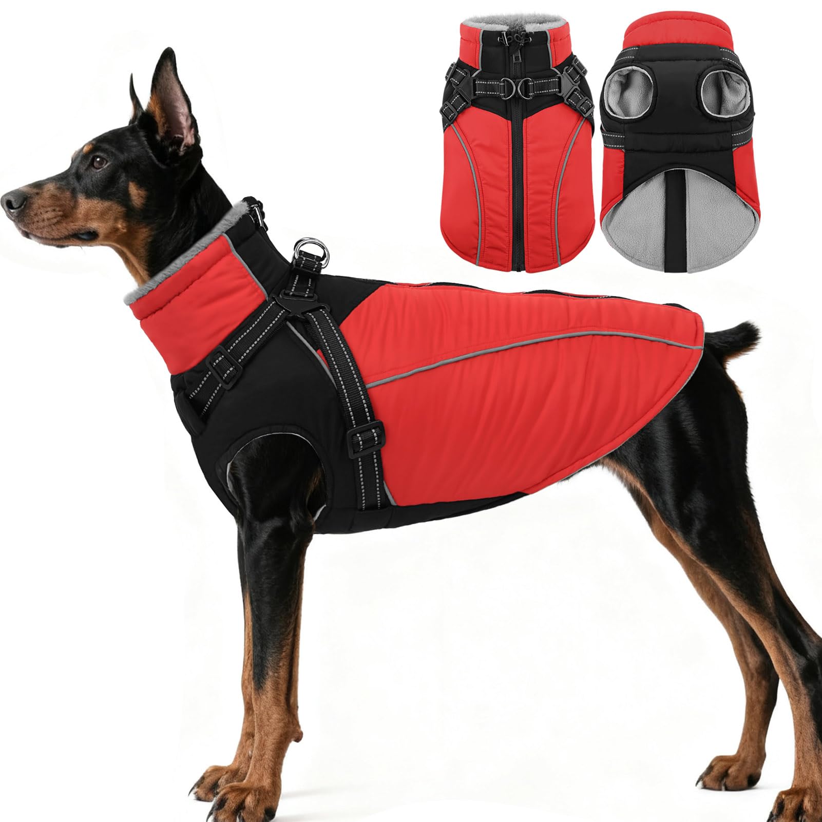 ASENKU chaleco perro reflectante con cierre trasero para visibilidad nocturna