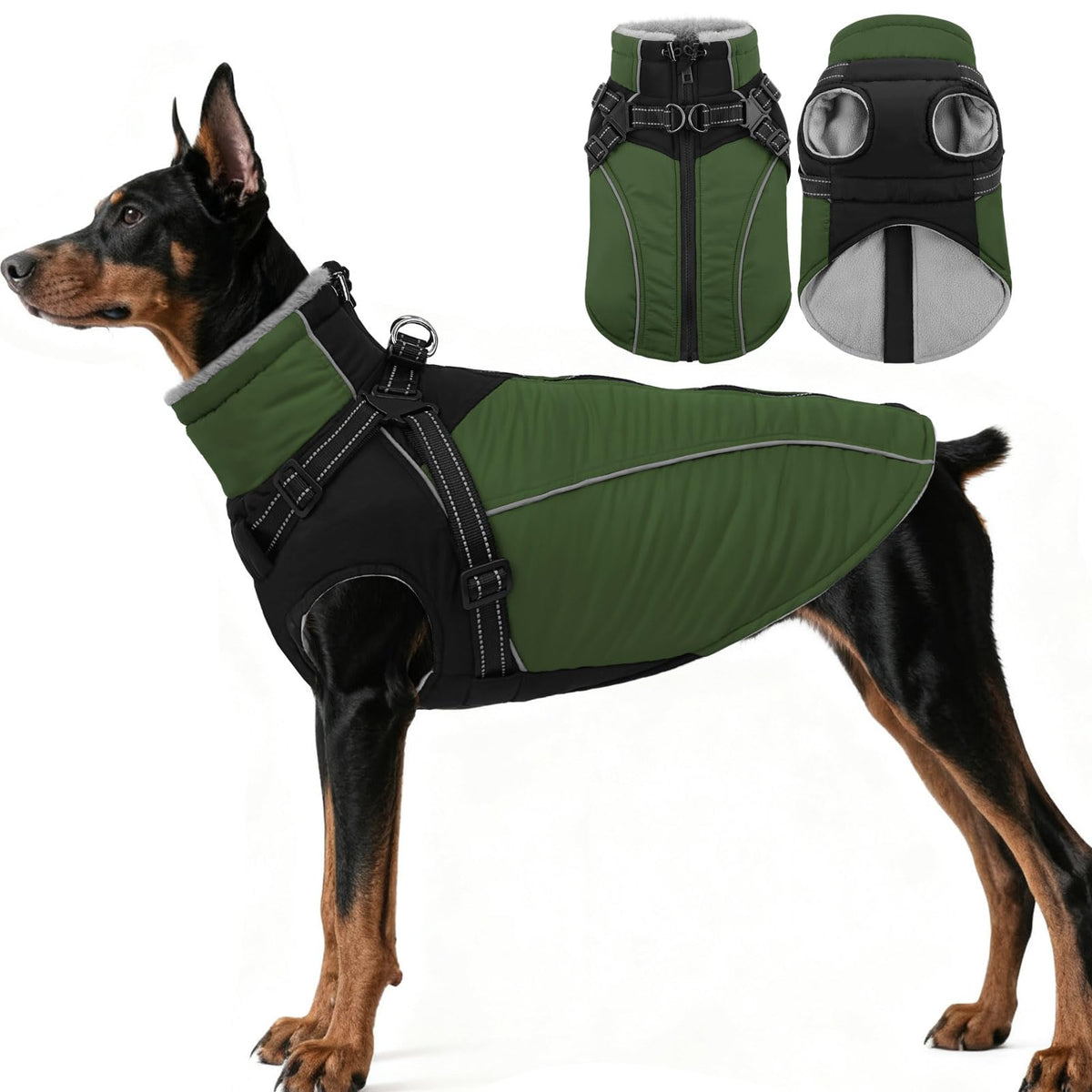 ASENKU chaleco para perro reflectante con cremallera trasera para vestir rápido y visibilidad