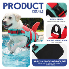 ASENKU chaleco salvavidas para perros, mango de rescate para ayuda rápida fuera del agua.