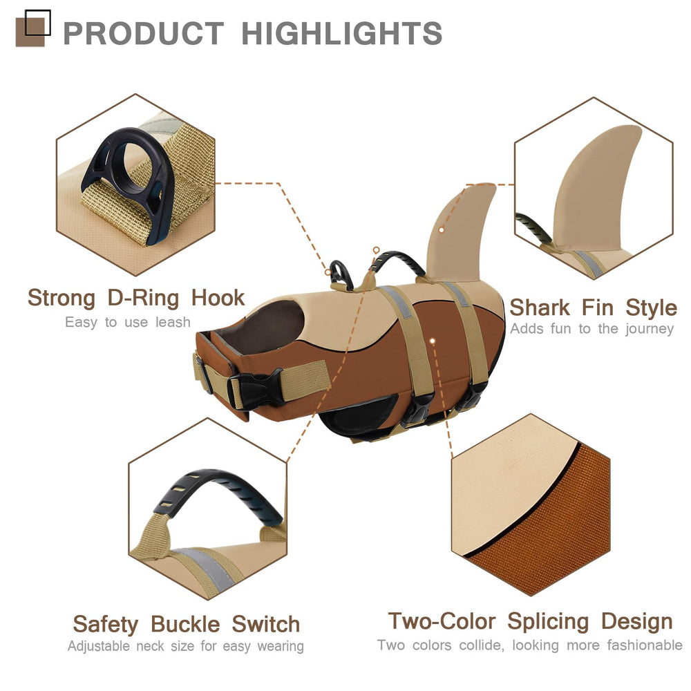 ASENKU chaleco salvavidas para perros con diseño Sirena, mejora visibilidad y flotación.