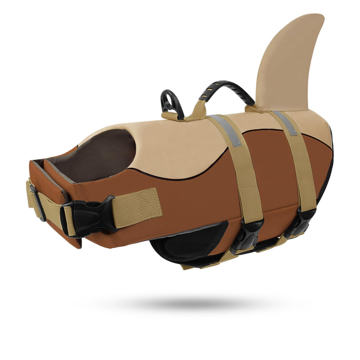ASENKU chaleco salvavidas para perros con diseño Tiburón, ideal para flotación y natación segura.