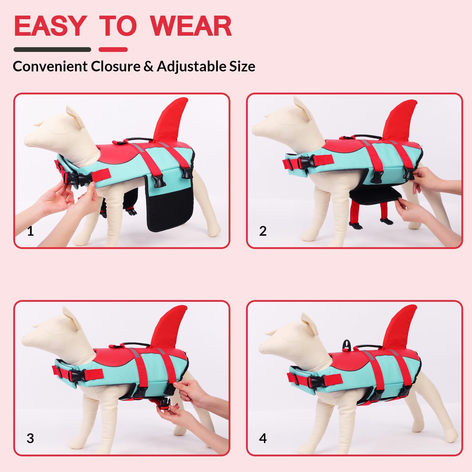 ASENKU chaleco salvavidas para perros, vista lateral.
