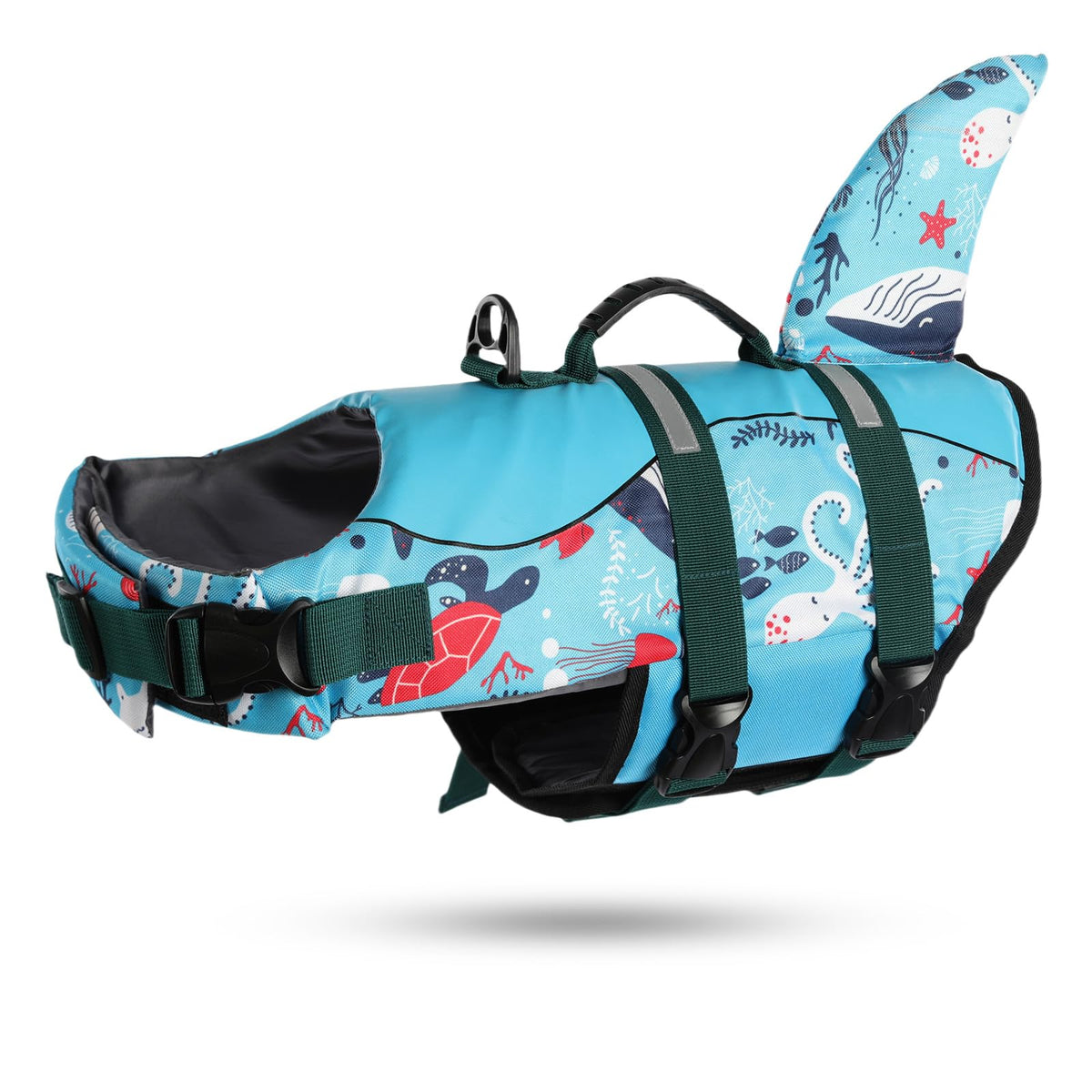 ASENKU chaqueta salvavidas para perro en playa, seguridad y flotación ligera.