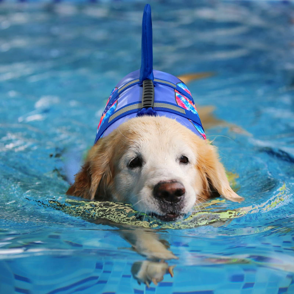ASENKU chaleco para perros, diseño tiburón/sirena en azul Bandhnu.
