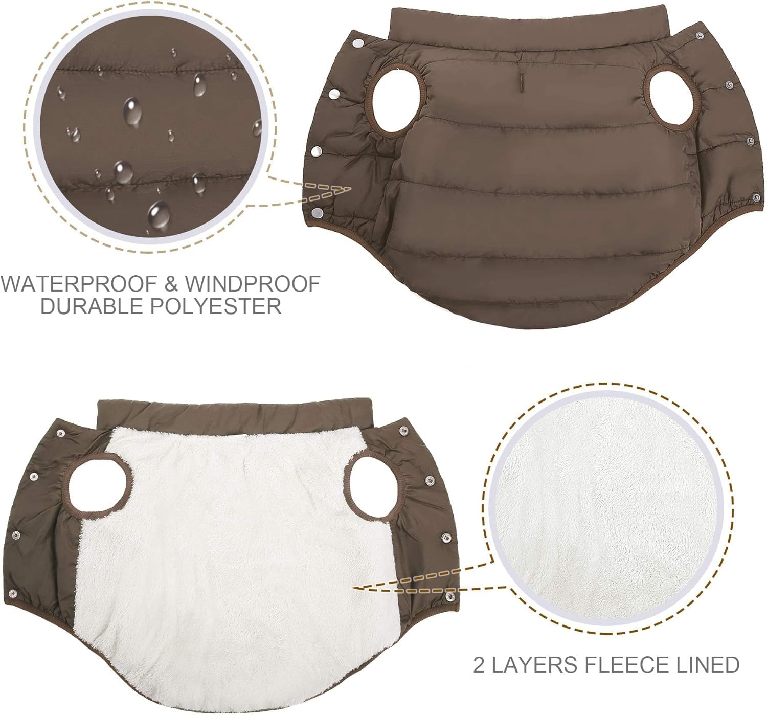 ASENKU abrigo con cuello alto para protección adicional.