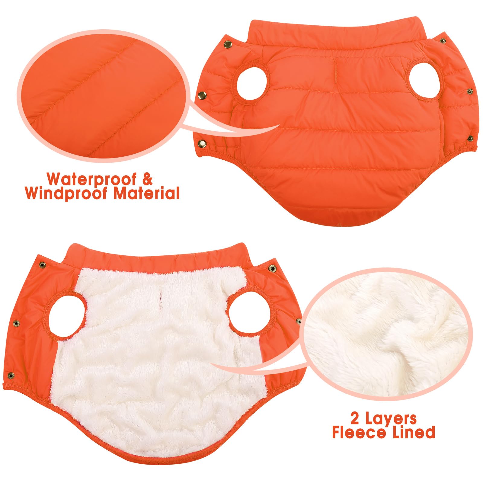 ASENKU chaqueta de invierno para perro con cuello alto ofrece protección adicional contra el viento.