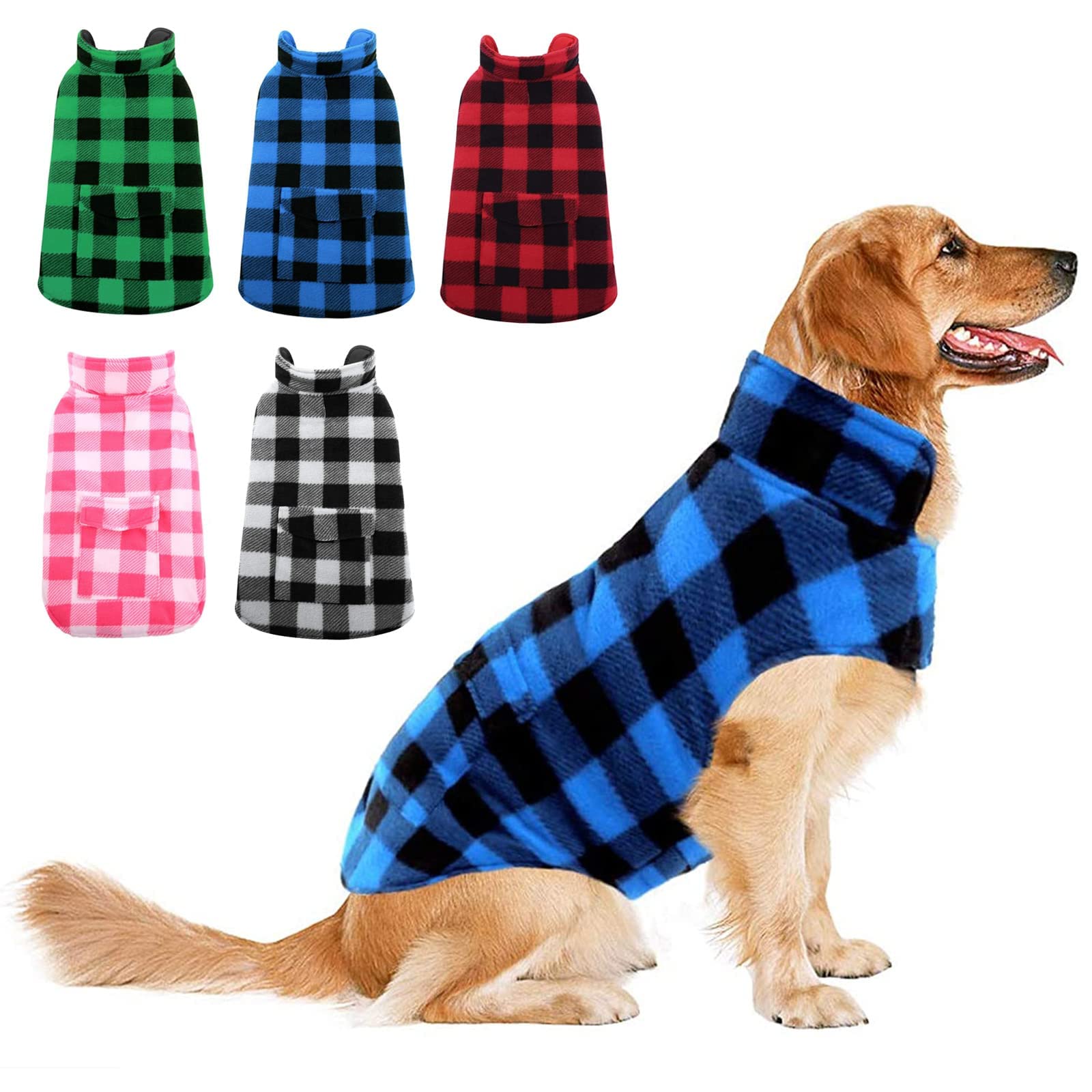 ASENKU chaqueta para perros vista frontal, abrigo cálido para paseos diarios