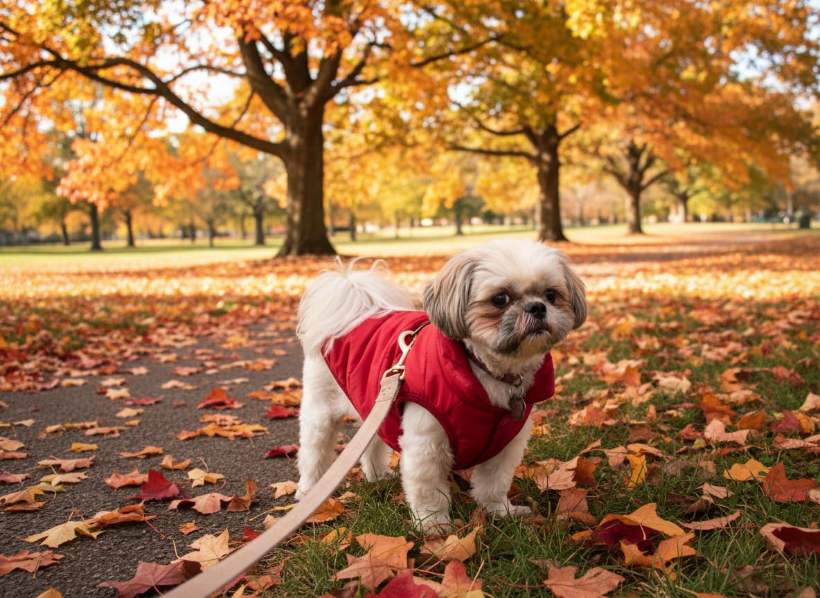 ASENKU chaqueta perro rojo forro polar doble para calidez