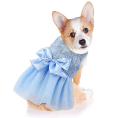 ASENKU vestido de princesa para perro con encaje y perlas, look deslumbrante