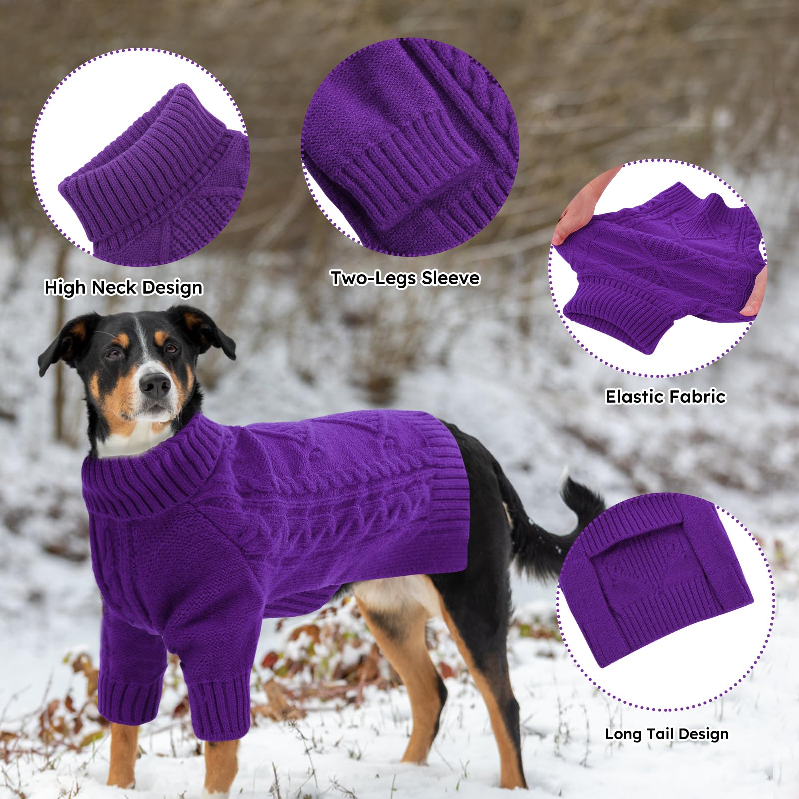ASENKU suéter para perro, diseño de dos piernas facilita ponérselo.