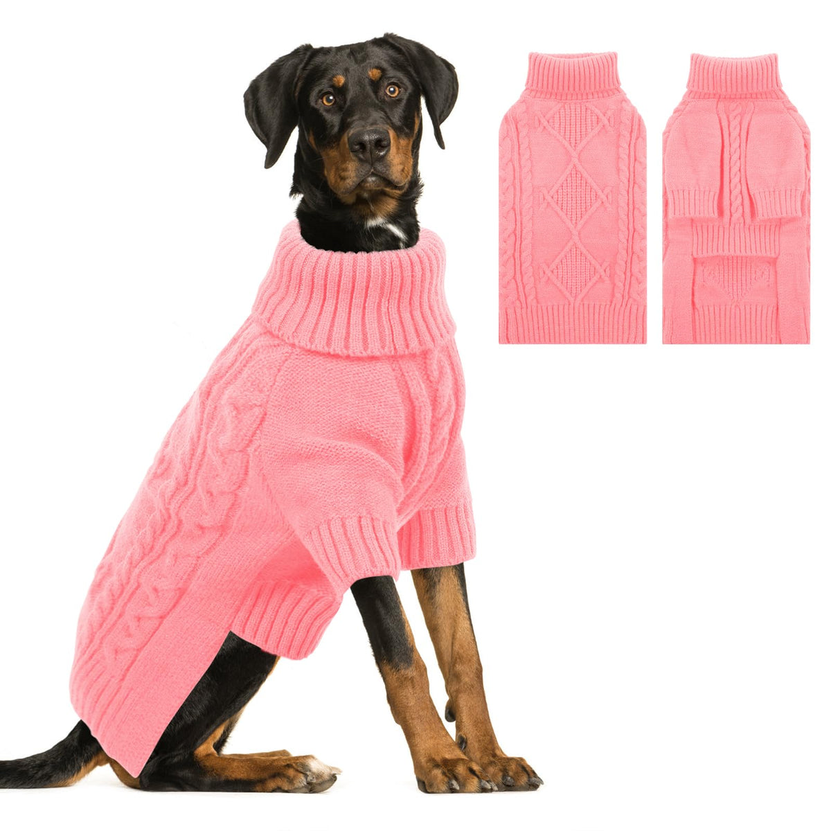 asenku sudadera perro tejida cuello alto xl, abriga en días fríos.