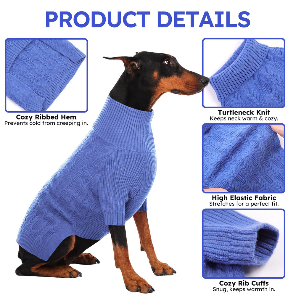 ASENKU suéter XXXXL azul cuello tortuga para días fríos
