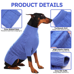 ASENKU suéter XXXXL azul cuello tortuga para días fríos