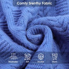 ASENKU suéter XXXXL azul con puños ajustables y ajuste seguro